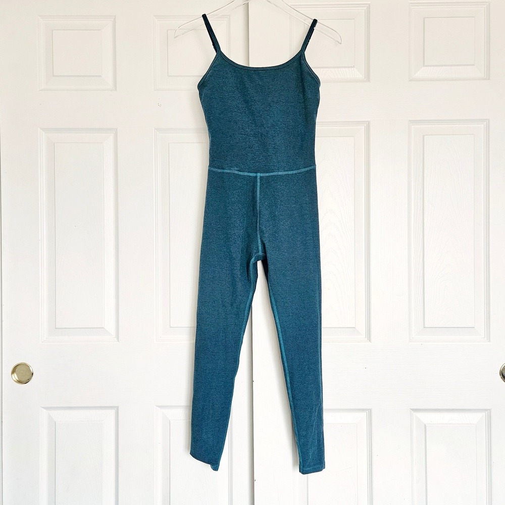 BEYOND YOGA Spacedye Uplevel Midi Jumpsuit‎ Size Small Lunar Teal Heather